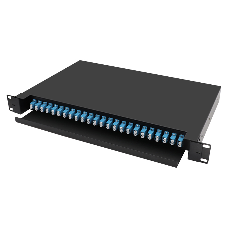 24 Port 48 kärnor LC UPC Duplex Patch Panel Sliding Type