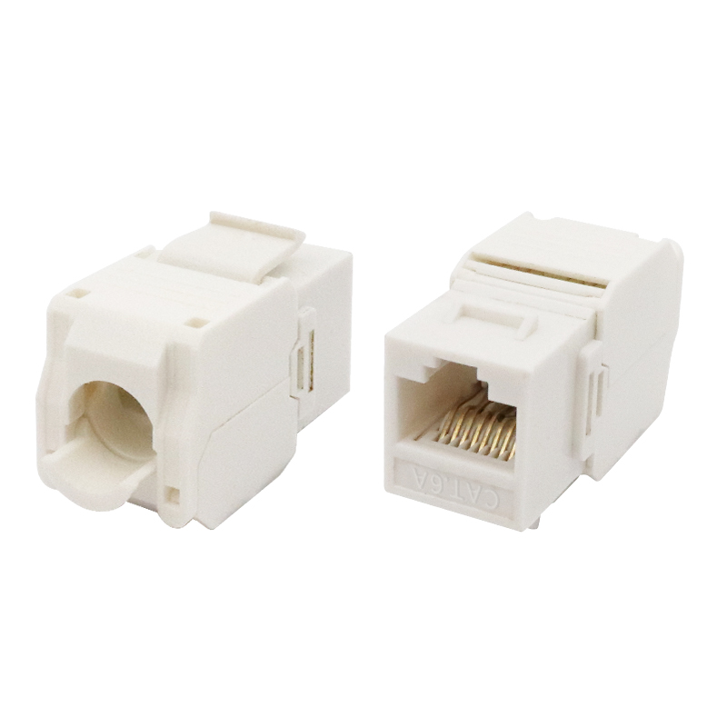 Cat6a oskyldad 180 graders Toolless Keystone Jack
