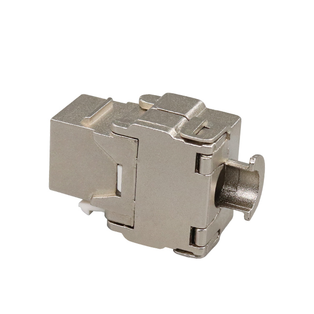 CAT6 Skärmad zinklegering 180 grader Toolless Keystone Jack