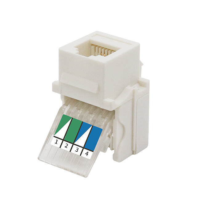 CAT3 RJ11 6P4C 90 graders UTP Toolless Keystone Jack