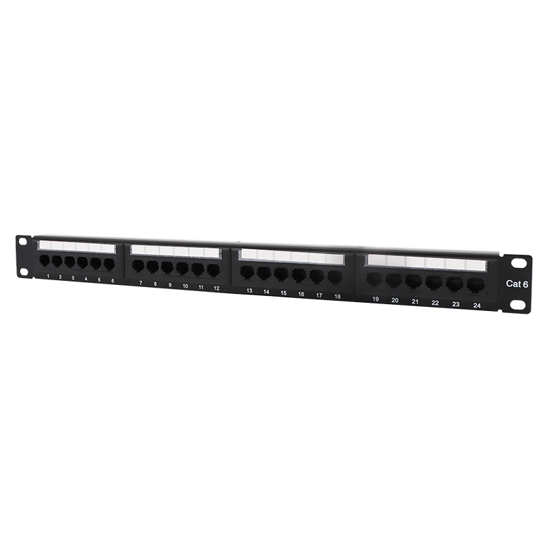 19''1U 24 Port Cat6 UTP Punch Down Patch Panel med kabelhanterare