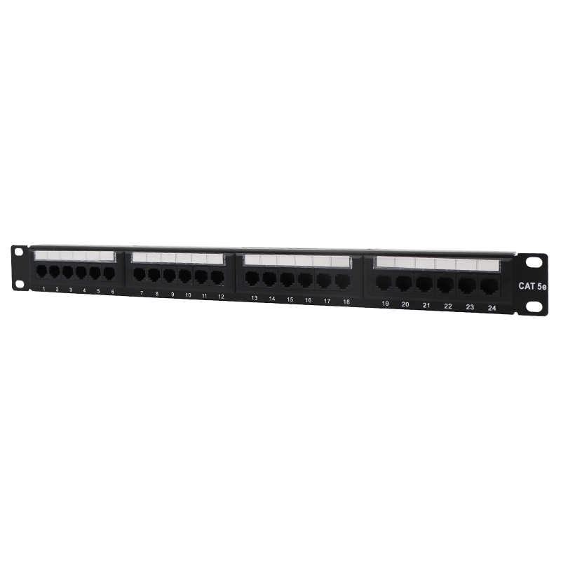 19''1U 24 Port Cat5e UTP Punch Down Patch Panel med kabelhanterare